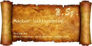 Macher Szilveszter névjegykártya